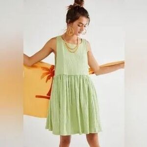 Free People Green Sleeveless Dress